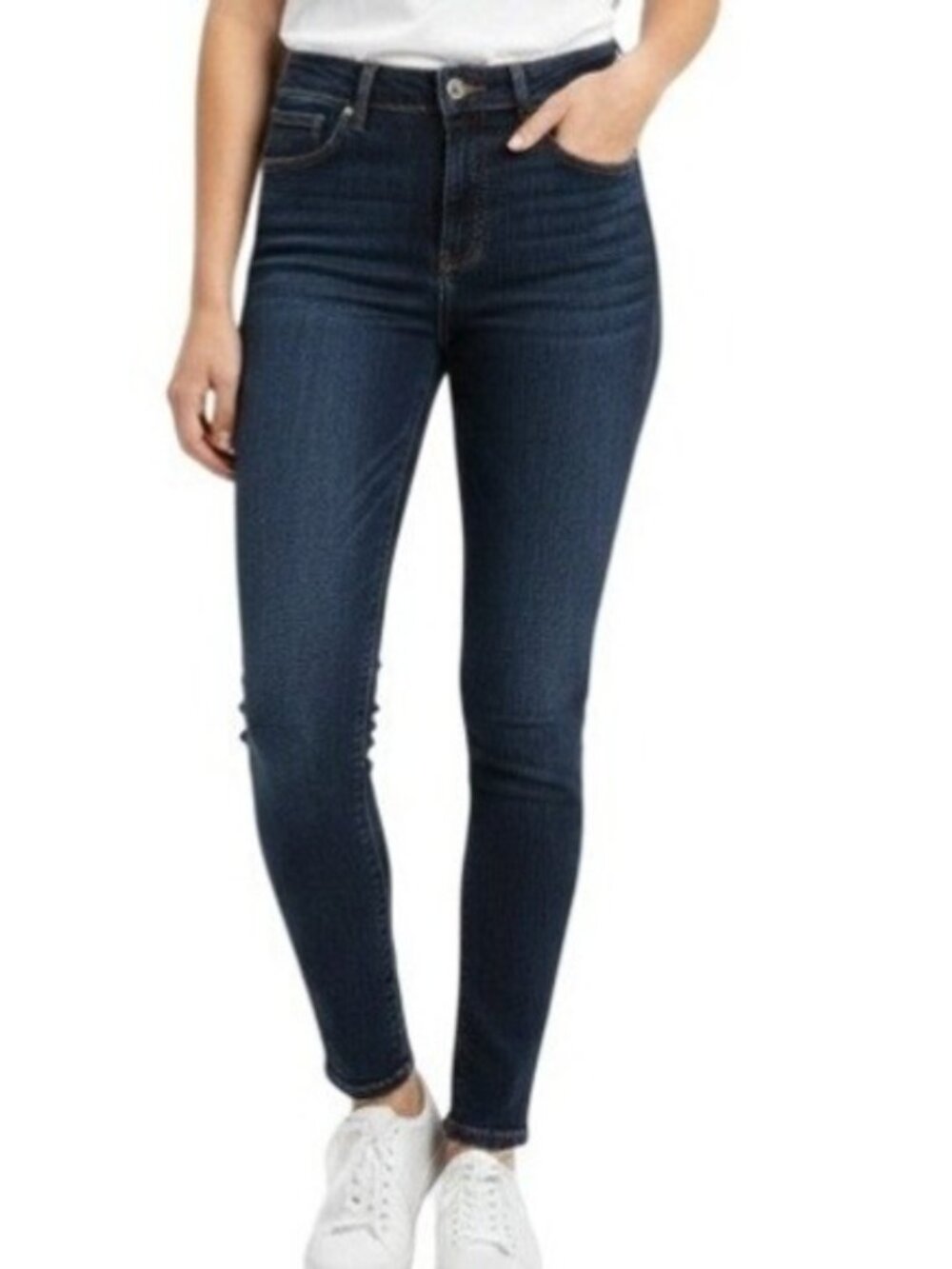 Everlane The High Rise Skinny Jean Womens 25 Blue Dark Wash Stretch Denim Casua